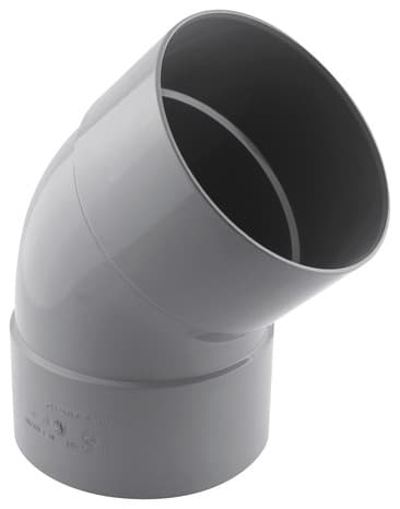 Coude PVC pour l'évacuation gravitaire des eaux usées et pluviales - 45 ° F/F Ø 125 mm - Fitt