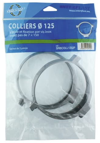 Miniature 2 de Lot de 2 colliers de fixation à bride en nylon Ø 125 mm - Fitt
