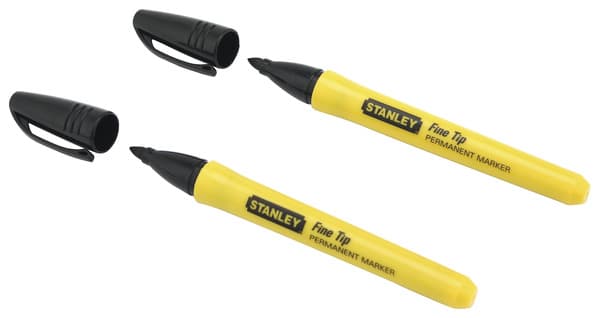 Miniature 2 de Lot de 2 marqueurs noirs à pointe fine - 0-47-316 - Stanley
