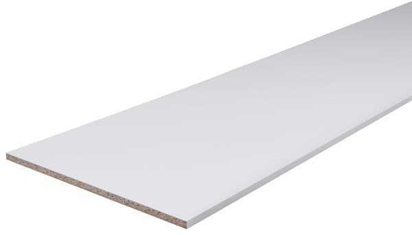 Tablette mélaminée blanche L. 2 m – l. 0,40 m x Ép. 1,6 cm