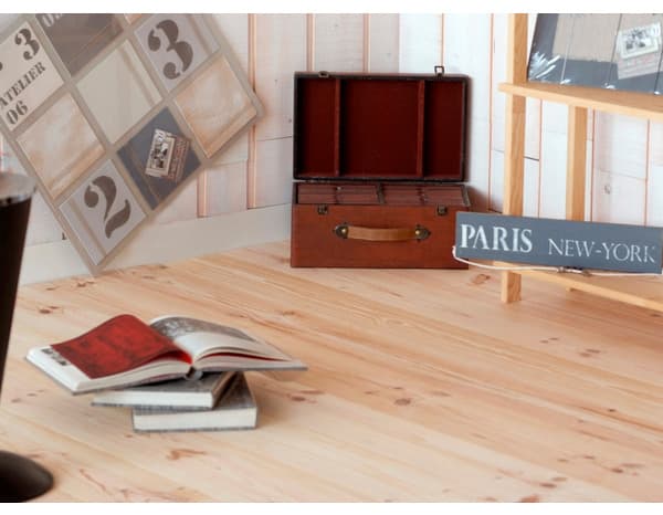 Plancher en pin maritime noueux NF - L. 2 m x l. 18 cm x Ép. 21 mm