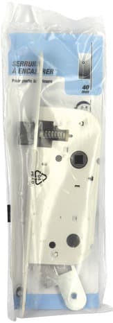 Miniature 2 de Serrure à encastrer pour porte de cuisine séjour axe 40 mm acier embouti