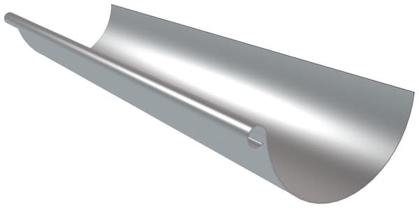 Miniature 2 de Profil gouttière demi-ronde de 25 en zinc, L. 2 m