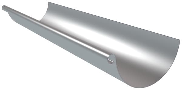 Miniature 2 de Profil gouttière demi-ronde de 25 en zinc, L. 4 m