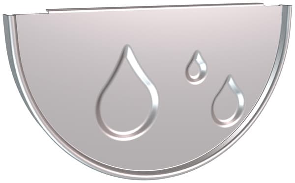 Fond de gouttière simple à souder de 25, en zinc