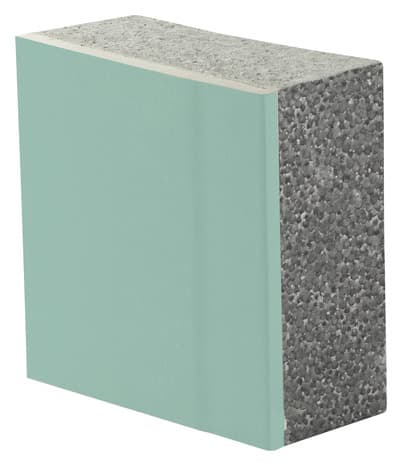 Miniature 2 de Doublage de plâtre hydrofuge et polystyrène - L. 2,5 x l. 1,2 m x Ép 12,5 + 80mm