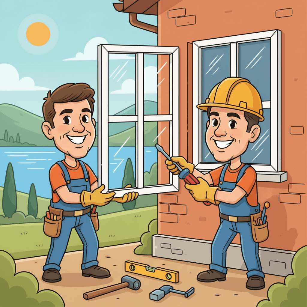 Ristrutturazione a San Felice del Benaco: posa dei serramenti