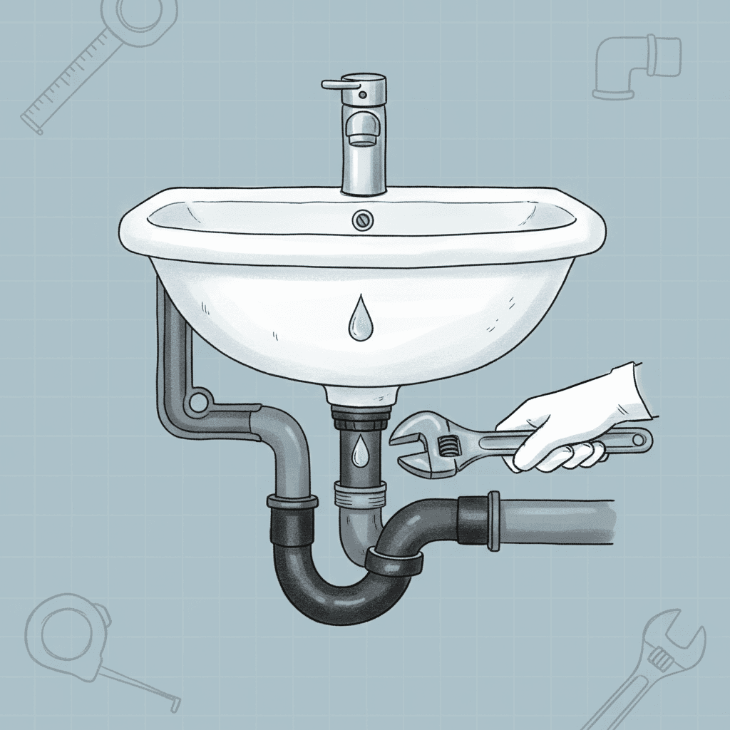 Évacuation, trop-plein, siphon: exactement où prévu