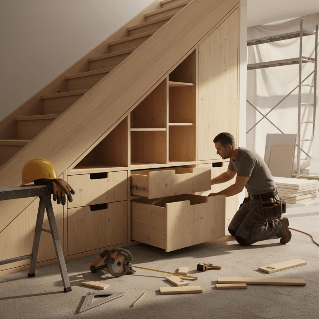 Aménagement de rangement sous un escalier: Guide chantier