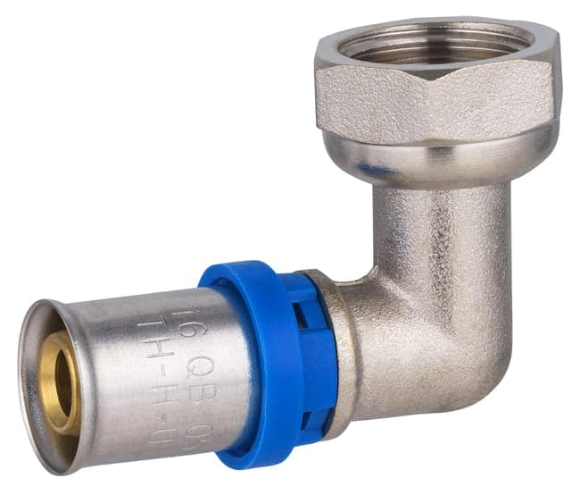 Raccord coude femelle F.15x21(1/2'') multicouche à sertir Diam.16 mm