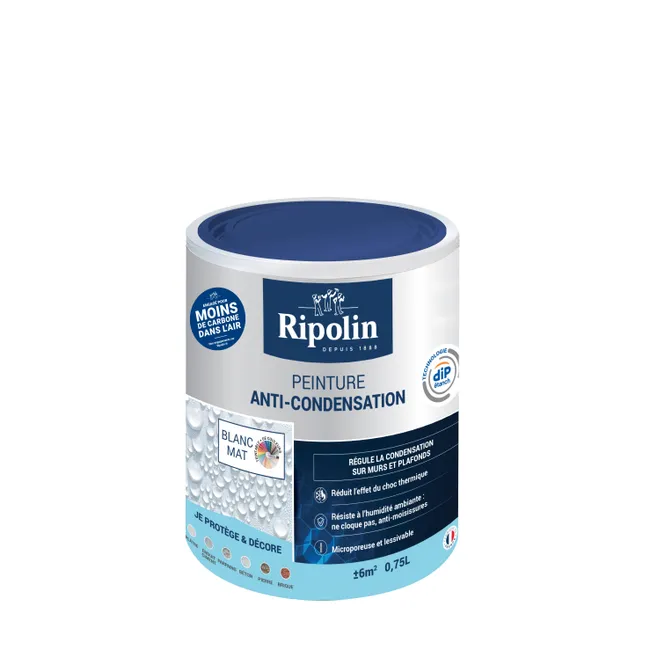 Image principale de Peinture anti-condensation acrylique satin blanc 0,75 L - RIPOLIN