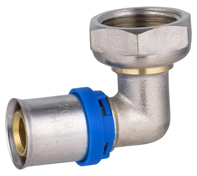 Raccord coude femelle écrou libre F.20x27(3/4'') multicouche à sertir Diam.20 mm