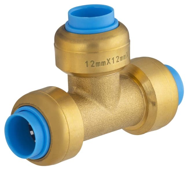 Raccord té universel cuivre / multicouche / PER automatique Diam.12 mm - TOUT PUSH