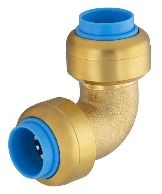 Raccord coude universel cuivre / multicouche / PER automatique Diam.14 mm - TOUT PUSH