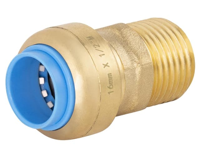 Raccord mâle M.15X21(1/2'') universel cuivre / multicouche / PER automatique Diam.16 mm - TOUT PUSH