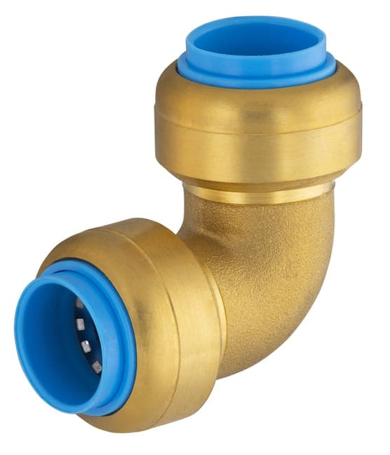 Raccord coude universel cuivre / multicouche / PER automatique Diam.16 mm - TOUT PUSH