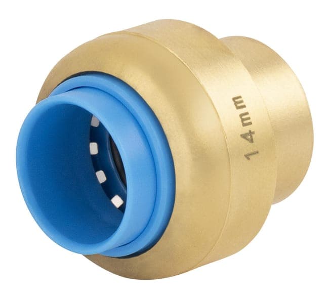 Raccord bouchon universel cuivre / multicouche / PER automatique Diam.14 mm - TOUT PUSH