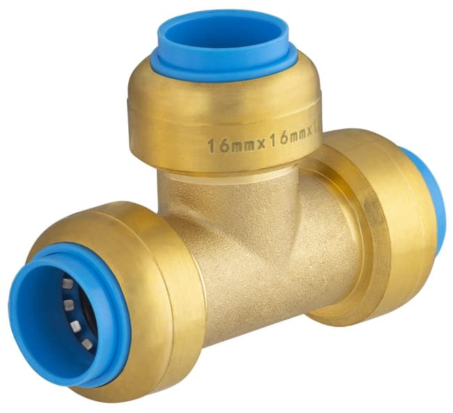 Raccord té universel cuivre / multicouche / PER automatique Diam.16 mm - TOUT PUSH