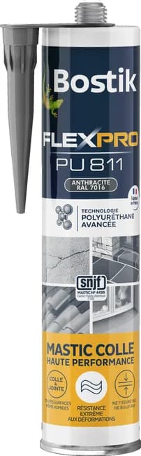Image principale de Mastic colle et joint haute performance gris ral 7016 300 ml Flexpro Pu 811 - BOSTIK