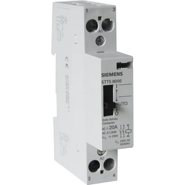 Image principale de Contacteur jour/nuit Siemens 20A 2NO, 3 positions (AUTO, I, 0), automatique pour consommation tarif réduit