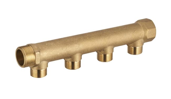 Collecteur 4 sorties Mâle / Femelle 20x27 (3/4") sorties Mâle 15 x 21 (1/2")