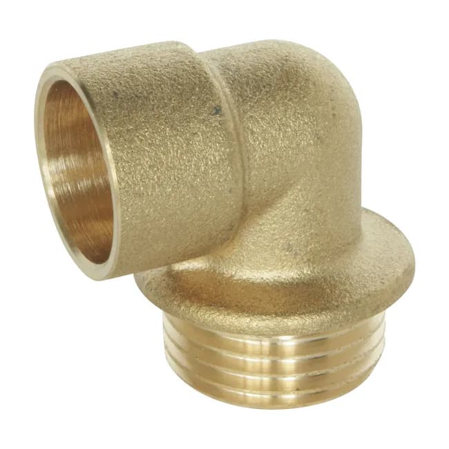 Image principale de Coude laiton à souder - Mâle 15/21 - Pour tube cuivre Ø16 - Sachet 2 pièces
