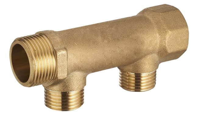 Collecteur 2 sorties Mâle / Femelle 20 x 27 (3/4") sorties Mâle 15 x 21 (1/2")