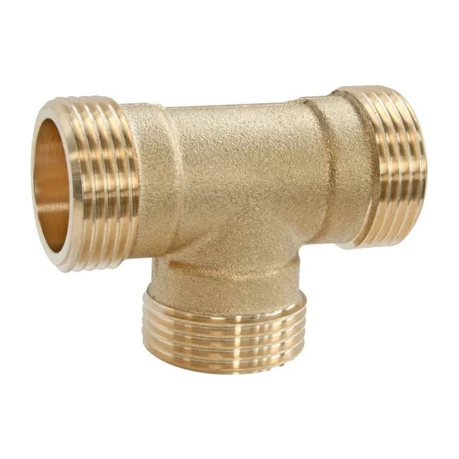 Image principale de Té laiton à visser - Triple Mâle 12/17 - Sachet 2 pièces