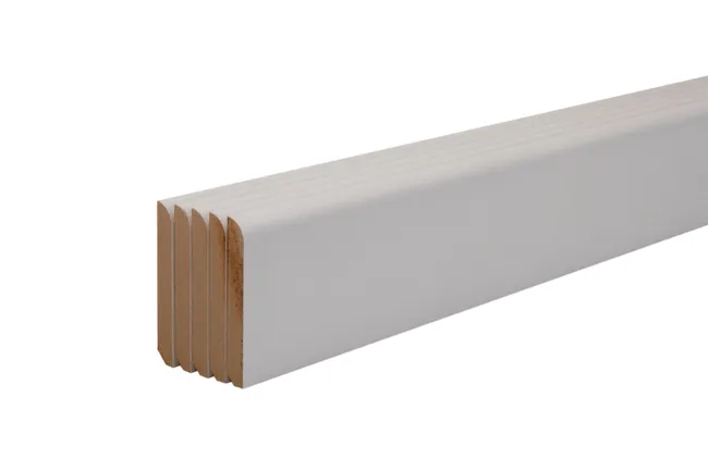 Image principale de 5 plinthes MDF blanc H.6,8 x Ep.0,9 cm Long.2m Prépeint