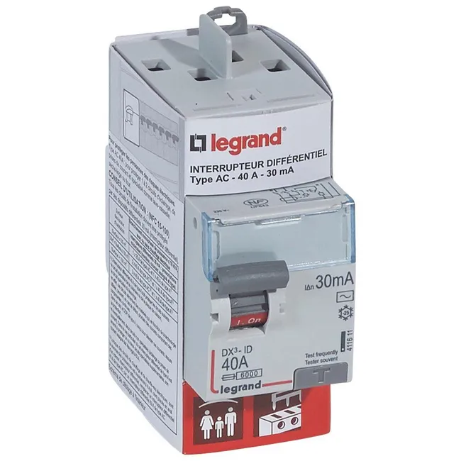 Image principale de Interrupteur différentiel LEGRAND, 30 mA 40 A type AC arrivée haut / départ haut