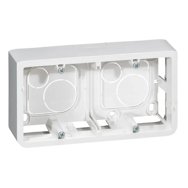 Image principale de Double cadre saillie horizontal Mosaic, LEGRAND blanc brillant