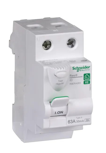 Image principale de Interrupteur différentiel 2 pôles 63A 30mA Type A Resi9 XE, SCHNEIDER ELECTRIC