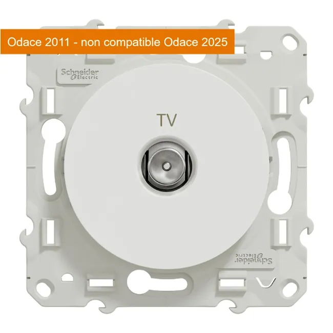 Image principale de Prise tv à assembler Odace, SCHNEIDER ELECTRIC, blanc