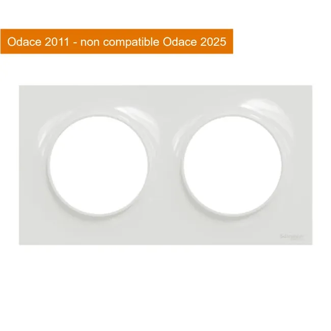 Image principale de Plaque double Odace Styl, SCHNEIDER ELECTRIC, blanc