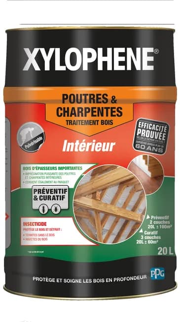 Image principale de Traitement bois poutres et charpentes interieures 20 L - XYLOPHENE