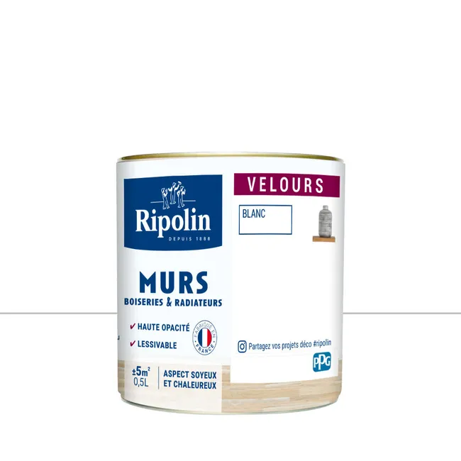 Image principale de Peinture intérieure multi-supports acrylique velours blanc 2,5 L Esprit déco - RIPOLIN