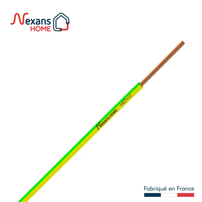 Image principale de Fil électrique 2.5 mm² h07vu, en couronne de 25M vert / jaune