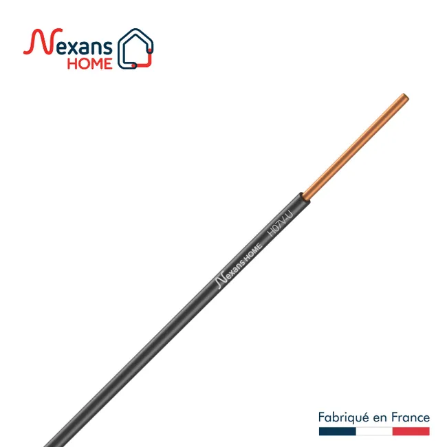 Image principale de Fil électrique 1.5 mm² h07vu, en couronne de 25M noir