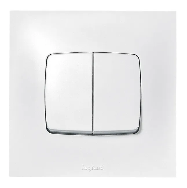 Image principale de Interrupteur va-et-vient et poussoir complet, LEGRAND Neptune, blanc