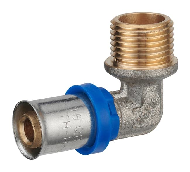 Raccord coude mâle M.20x27(3/4'') multicouche à sertir Diam.16 mm