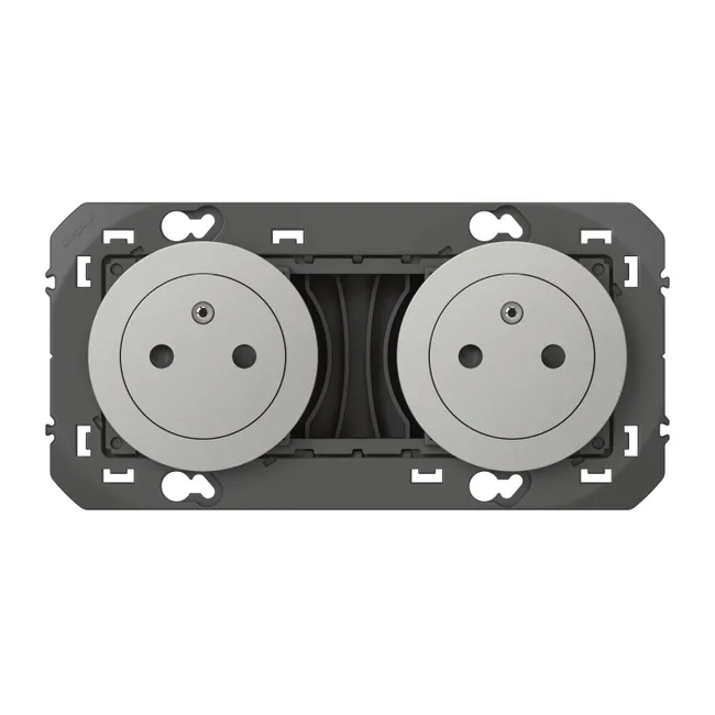 Image principale de Double prise avec terre à assembler Dooxie, LEGRAND aluminium