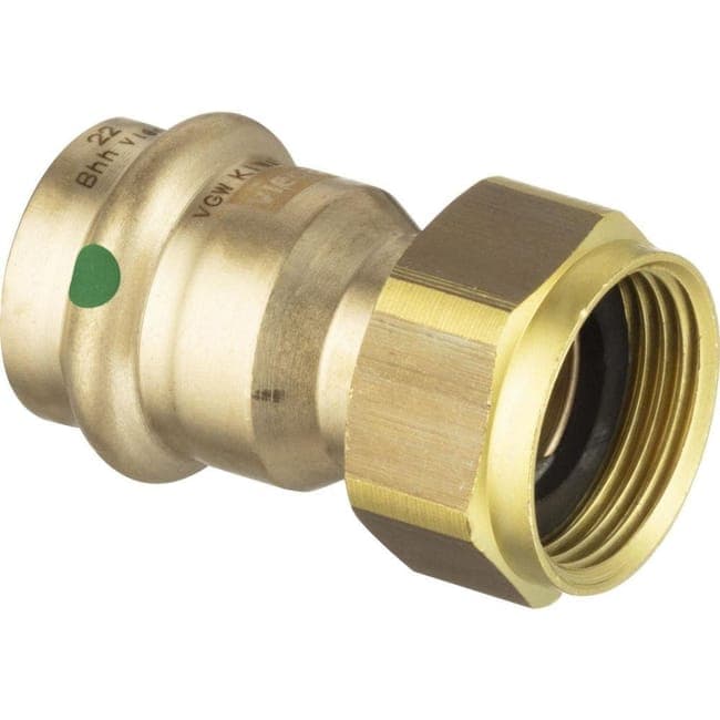 Raccord écrou prisonnier bronze à sertir Sanpress FF - 14mm 20x27
