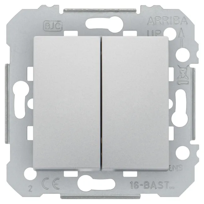 Image principale de Double V&V SILVER Siemens DELTA VIVA, design contemporain, plaques réversibles, 9 coloris, fixation sans outil, garantie 2 ans