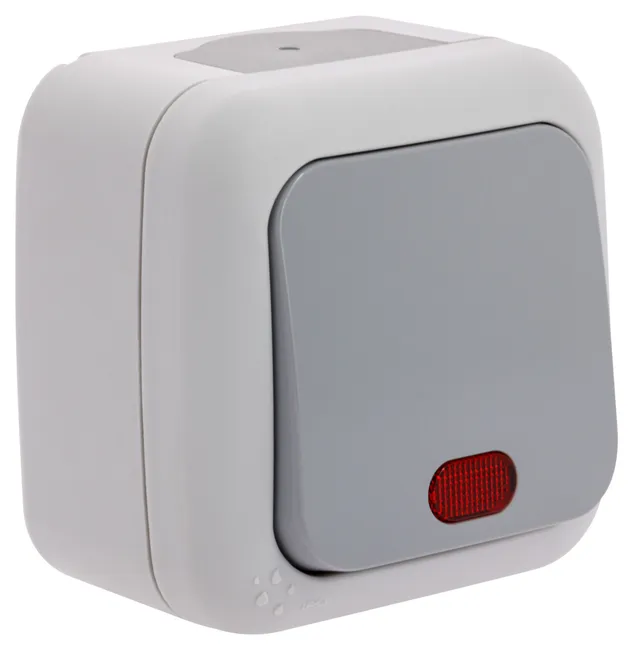 Image principale de Interrupteur va-et-vient à voyant Siemens, étanche IP54, connexion automatique sans outil, garantie 2 ans, couleur grise