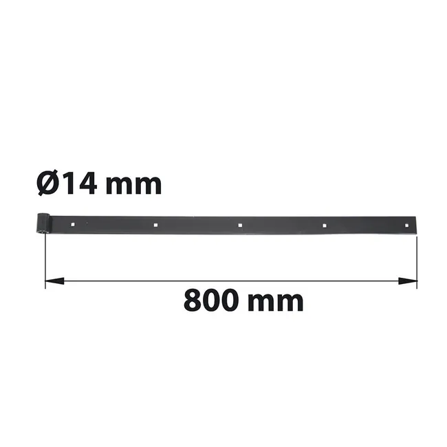 Image principale de Penture de volet en acier noir prépeint, Diam. 14 x H.35 x L.800 x23 mm AFBAT