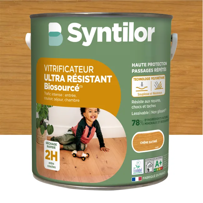 Image principale de Vitrificateur parquet Biosourcé SYNTILOR, chêne satiné 5L