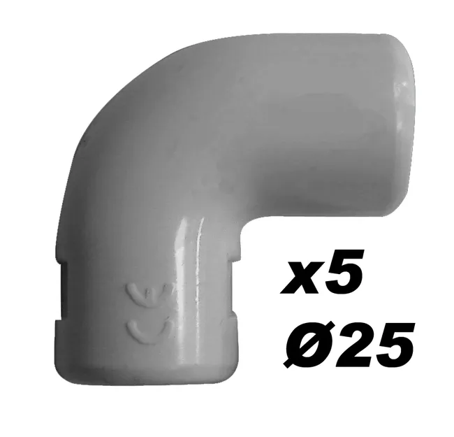 Image principale de Lot de 10 équerres IRL Ø25mm - Gris - Zenitech