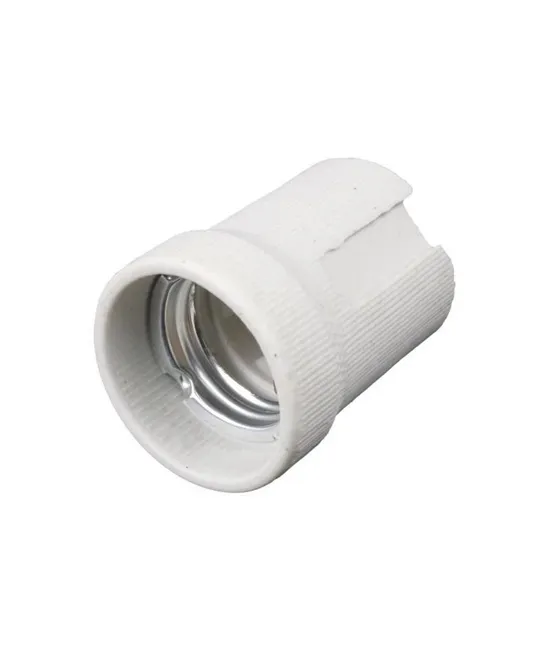 Image principale de Douille E27 porcelaine à vis - Blanc - Zenitech