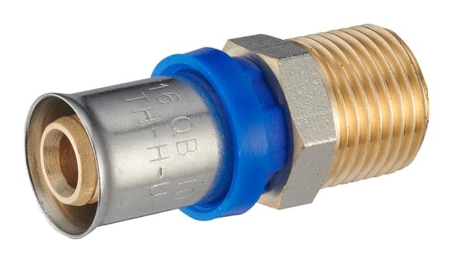 Raccord mâle M.12x17(3/8'') multicouche à sertir Diam.16 mm - (lot de 10)