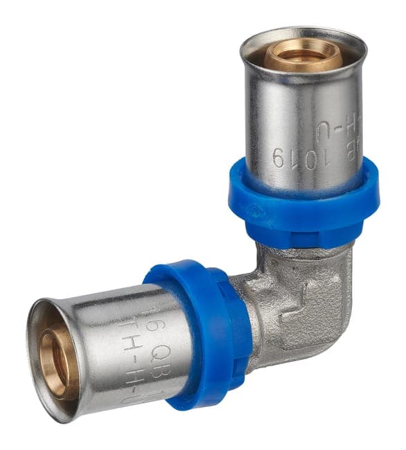 Raccord coude multicouche à sertir Diam.16 mm (lot de 10)